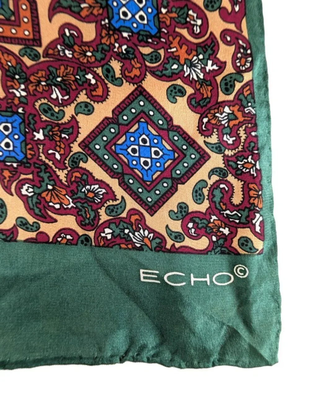 Echo 100% Silk Scarf Oblong Floral Lightweight 52